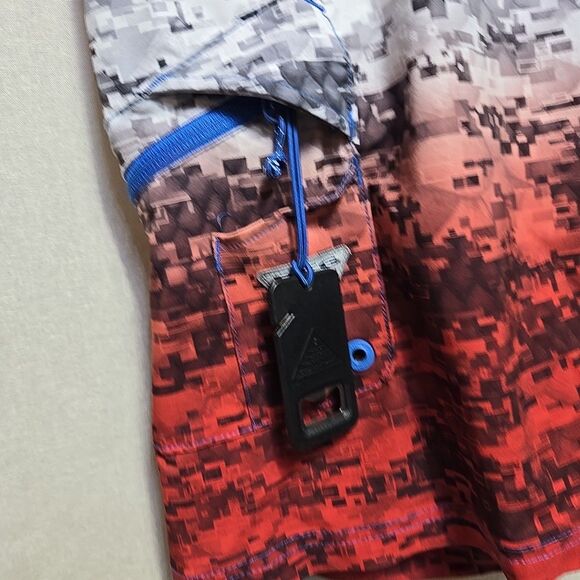 Columbia Swim Shorts Mens Size 40 Red White Blue PFG Bottle Opener Pockets - Picture 4 of 11